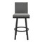 Armen Living Gem 26" Swivel Modern Black Metal and Gray Faux Leather Bar and Counter Stool LCGEBABLGR26 - alternate 2